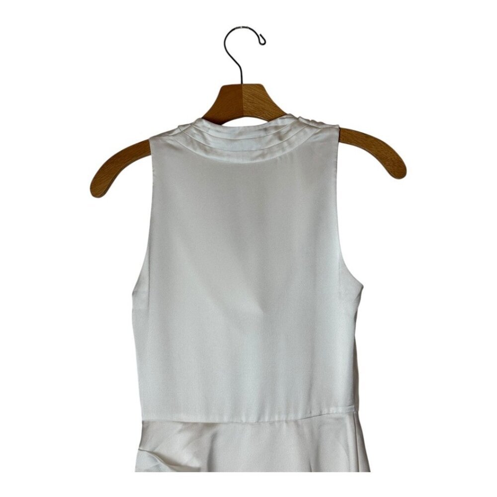 Milly Dress Women‎ 0 White Satin Sleeveless Cowl Neck Nia Mini Bridal Party - Picture 5 of 13